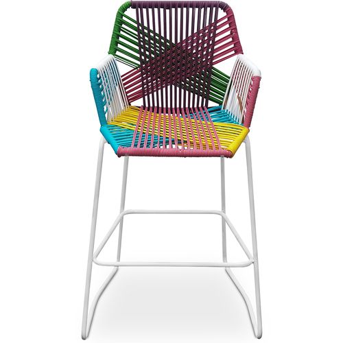 Tabouret De Bar Design Boho Bali En Rotin Synthétique 75 Cm - Zane Multicolore