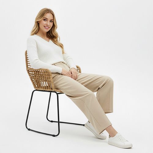 Chaise De Salle à Manger De Jardin Design Boho Bali En Rotin Synthétique - Zane Noir