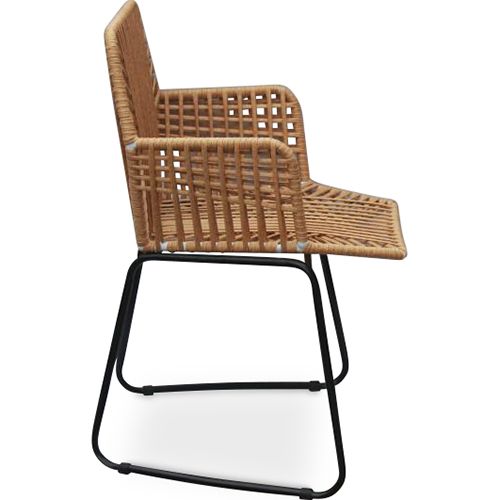 Chaise De Salle à Manger De Jardin Design Boho Bali En Rotin Synthétique - Zane Blanc