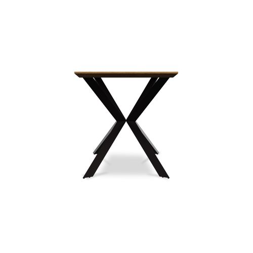 Table à Manger 220 Cm Rectangulaire Design – Bois et Métal Noir – 6/8 Places – Holh Bois Naturel