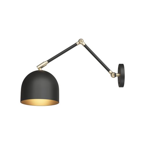 Lampe Murale Scandinave Avec Tige Réglable, Laiton Et Métal - Lena Noir