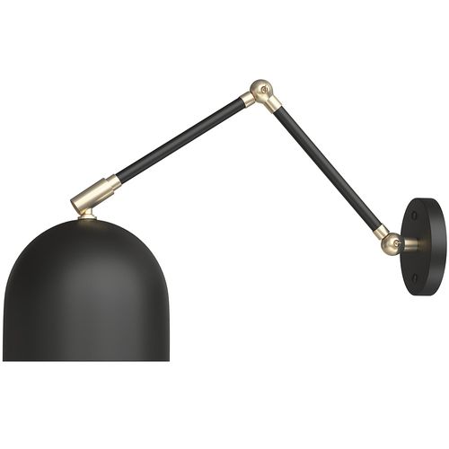 Lampe Murale Scandinave Avec Tige Réglable, Laiton Et Métal - Lena Noir
