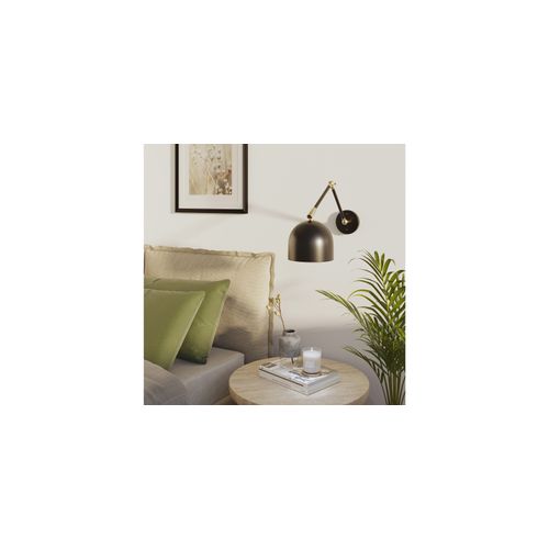 Lampe Murale Scandinave Avec Tige Réglable, Laiton Et Métal - Lena Noir