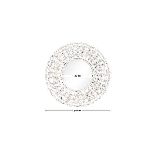 Miroir Mural - Design Rond Boho Bali (60 Cm) - Chiua Blanc