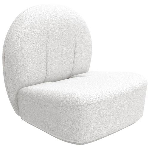 Fauteuil Blanc En Tissu Bouclé - Sabine Blanc