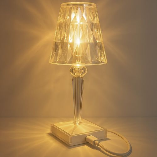 Lampe De Table Portable Transparent - Rechargeable Par USB - Design Moderne - Eleve Transparent
