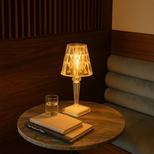 Lampe De Table Portable Transparent - Rechargeable Par USB - Design Moderne - Eleve Transparent