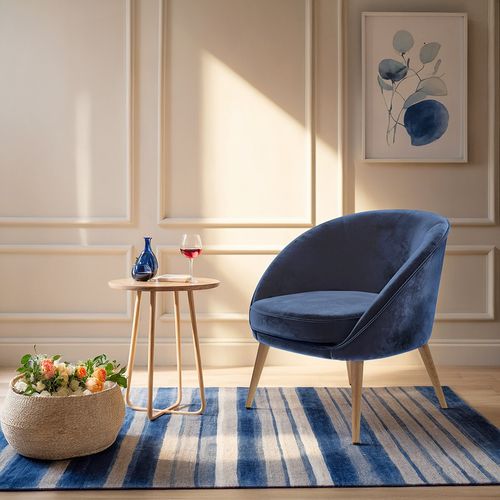 Fauteuil En Velours Rembourré - Oirna Rose Clair