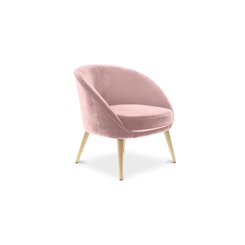 Fauteuil En Velours Rembourré - Oirna Rose Clair