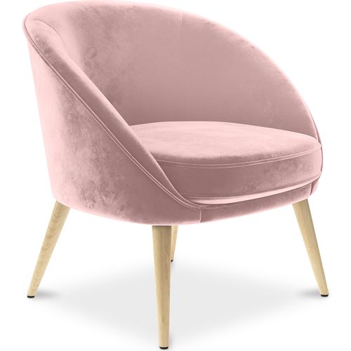 Fauteuil En Velours Rembourré - Oirna Rose Clair
