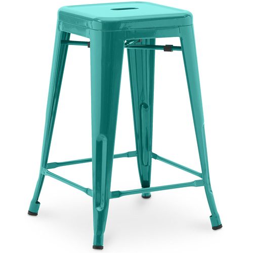 Tabouret De Bar - Design Industriel - 60cm - - Metalix Vert Pastel