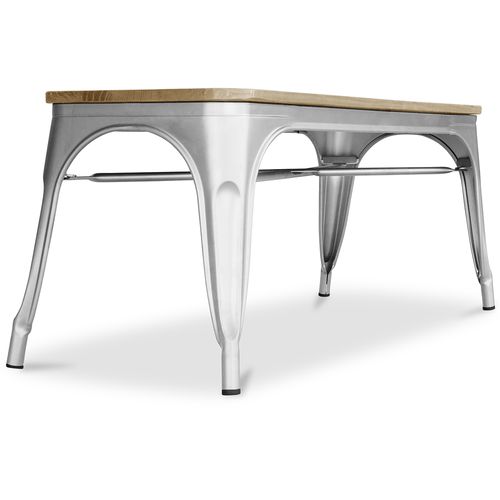 Banc Bistrot Metalix Design Industriel En Métal Et Bois Clair - Acier