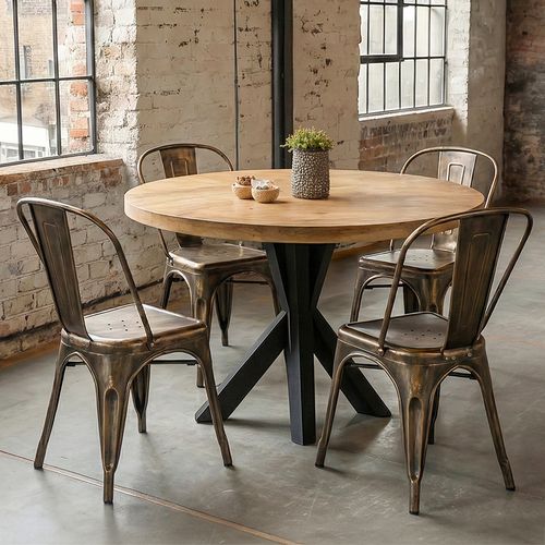 Chaise De Salle à Manger Bistrot Metalix Design En Métal - Bronze Métallisé