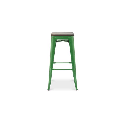 Tabouret De Bar - Design - Bois Et Acier - 76 Cm - New Edition- Metalix Bronze Métallisé