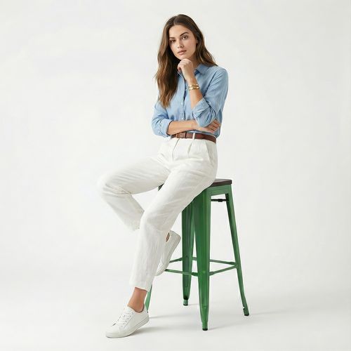 Tabouret De Bar - Design Industriel - Bois Et Acier - 76 Cm - New Edition- Metalix Industriel