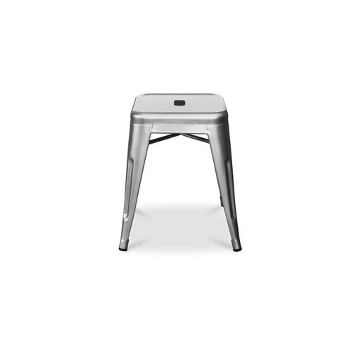 Tabouret Design Industriel - 45cm - - Metalix Blanc