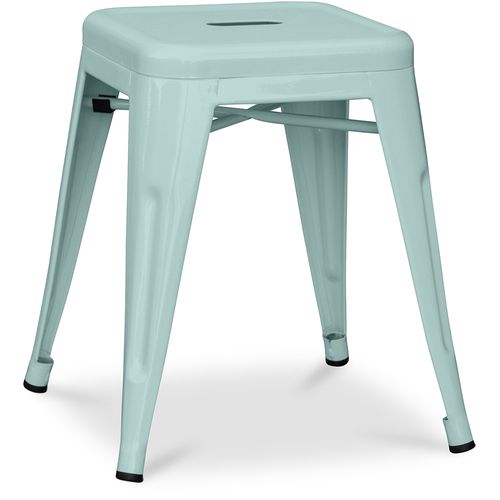 Tabouret Design Industriel - 45cm - Nouvelle Édition - Metalix Vert Pâle