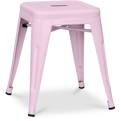 Tabouret Design Industriel - 45cm - Nouvelle Édition - Metalix Rose Pâle