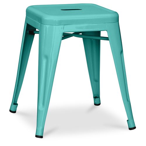 Tabouret Design Industriel - 45cm - Nouvelle Édition - Metalix Vert Pastel