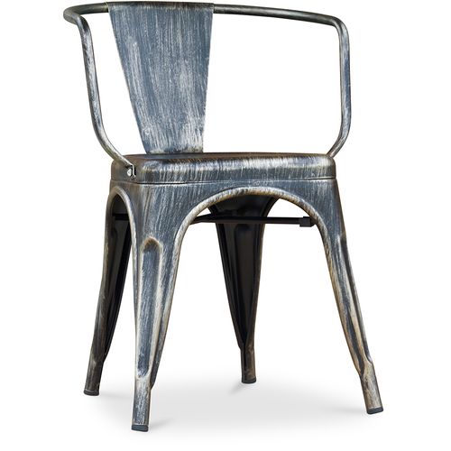 Chaise De Salle à Manger Avec Accoudoir Bistrot Metalix Design En Métal - Bronze Métallisé