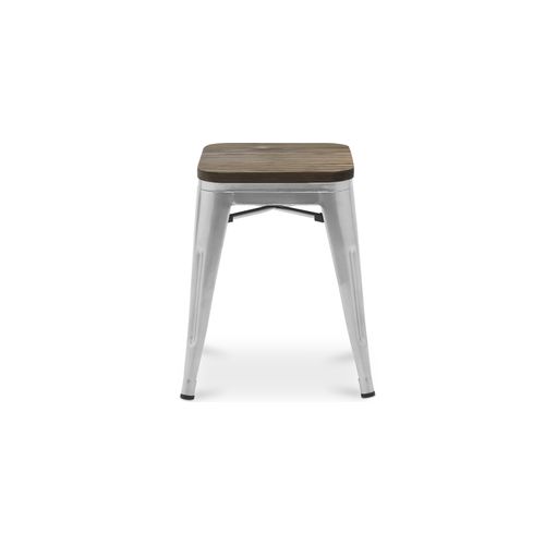 Tabouret De Bar Design Industriel - Bois et Métal - 45 Cm - - Metalix Acier