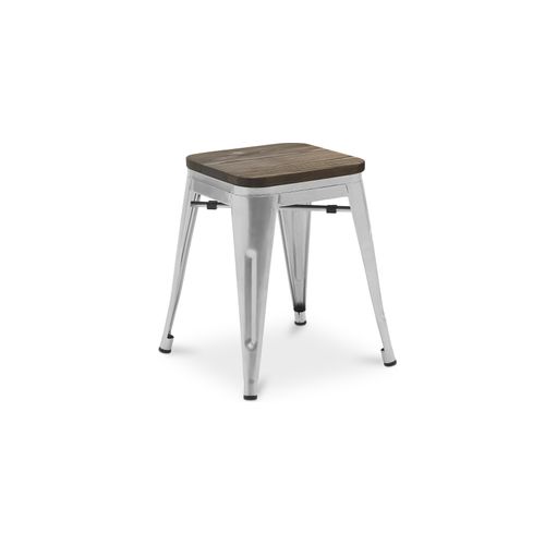 Tabouret De Bar Design Industriel - Bois et Métal - 45 Cm - - Metalix Menthe