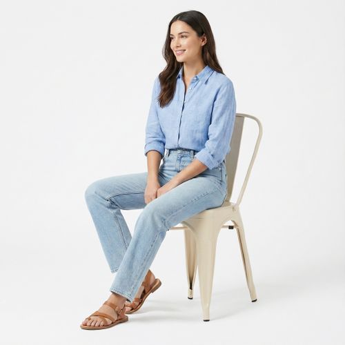 Chaise De Salle à Manger Bistrot Metalix Design En Métal Mat - Bleu Clair