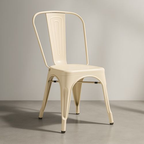 Chaise De Salle à Manger Bistrot Metalix Design En Métal Mat - Violet Pastel