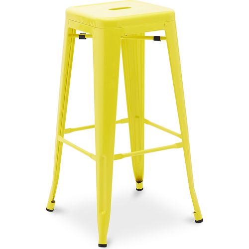 Tabouret De Bar – Style Industriel – Acier – 76 Cm – Metalix Jaune