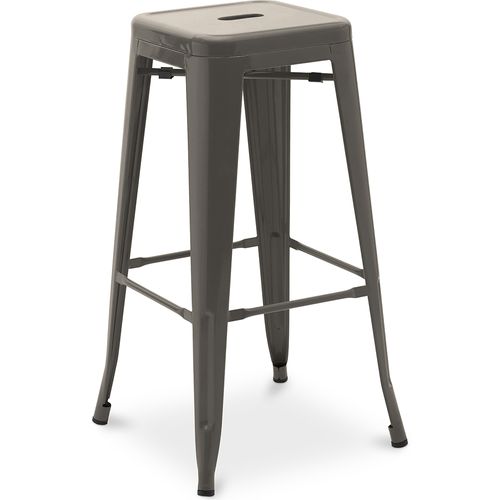 Tabouret De Bar – Style Industriel – Acier – 76 Cm – Metalix Gris Foncé
