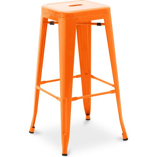 Tabouret De Bar – Style Industriel – Acier – 76 Cm – Metalix Orange