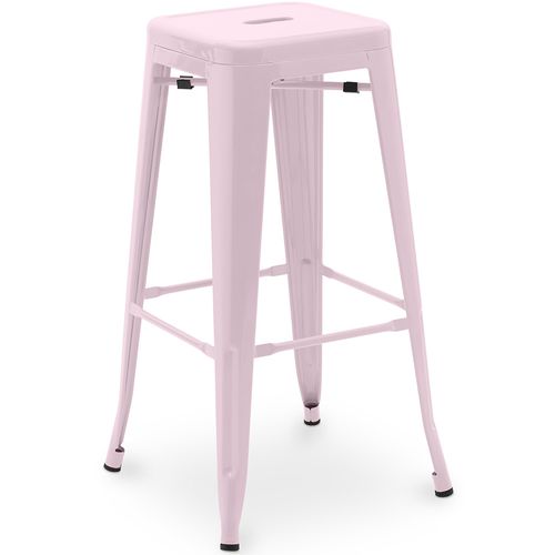 Tabouret De Bar – Style Industriel – Acier – 76 Cm – Metalix Rose Pâle