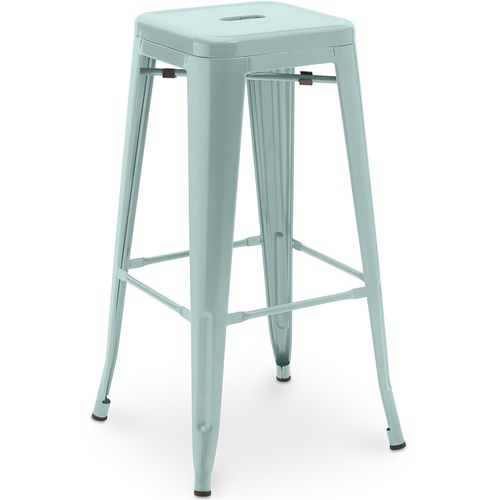 Tabouret De Bar - Design Industriel - 76cm - Nouvelle Édition- Metalix Vert Pâle