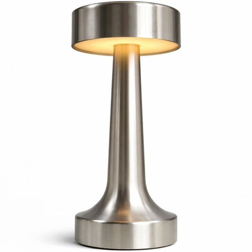 Lampe De Table Sans Fil Rechargeable LED – Contrôle Tactile – Design Métal Moderne – Anra Argenté