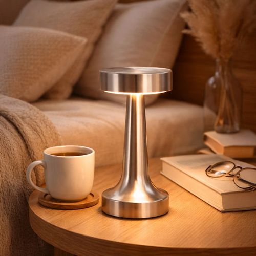 Lampe De Table Sans Fil Rechargeable LED – Contrôle Tactile – Design Métal Moderne – Anra Bronze