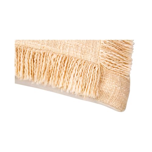 Coussin Carré Design Boho Bali En Coton Housse + Remplissage - Endora Blanc