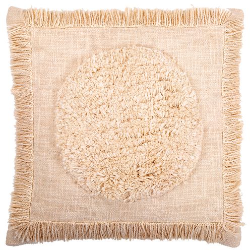 Coussin Carré Design Boho Bali En Coton Housse + Remplissage - Endora Blanc