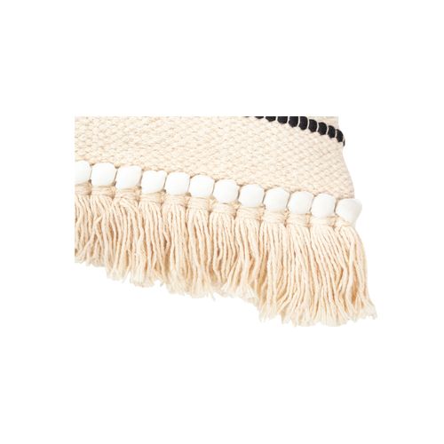 Coussin Carré Design Boho Bali En Coton Housse + Remplissage - Joan Blanc