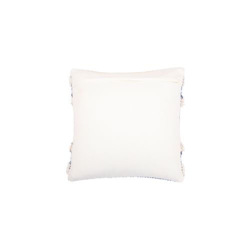 Coussin Carré Design Boho Bali En Coton Housse + Remplissage - Luna Bleu