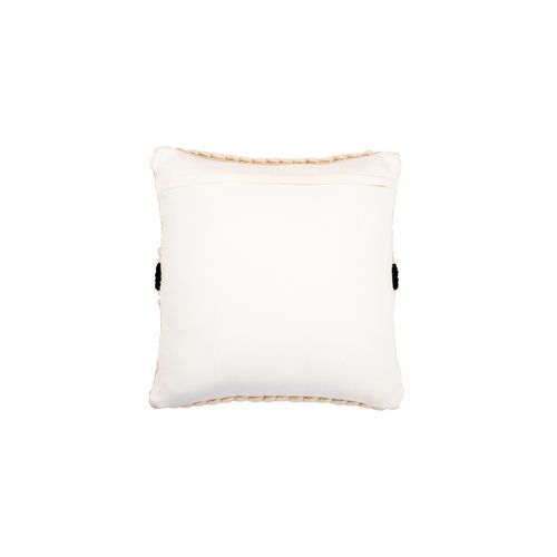 Coussin Carré Design Boho Bali En Coton Et Laine Housse + Remplissage - Minerva Noir