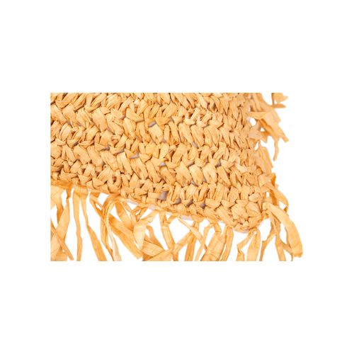 Coussin Carré Design Boho Bali, En Raphia Housse + Remplissage - Alizon Naturel