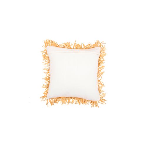 Coussin Carré Design Boho Bali, En Raphia Housse + Remplissage - Alizon Naturel