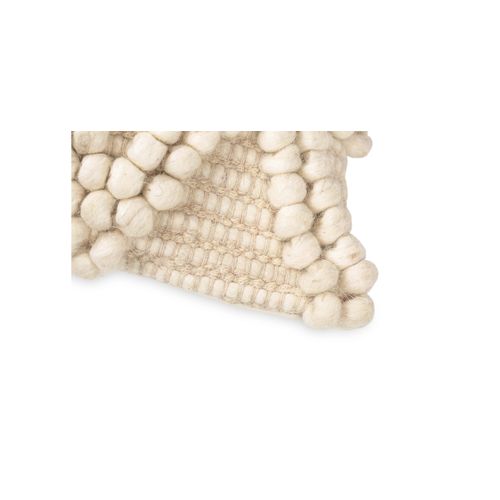 Coussin Carré Design Boho Bali, En Tissu Bouclé Housse + Remplissage - Chewuna Blanc