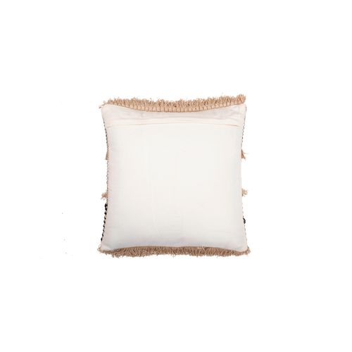 Coussin Carré Design Boho Bali En Coton Housse + Remplissage - Wenda Noir