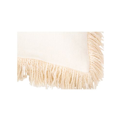 Coussin Carré Design Boho Bali, En Viscose Housse + Remplissage - Atena Crème
