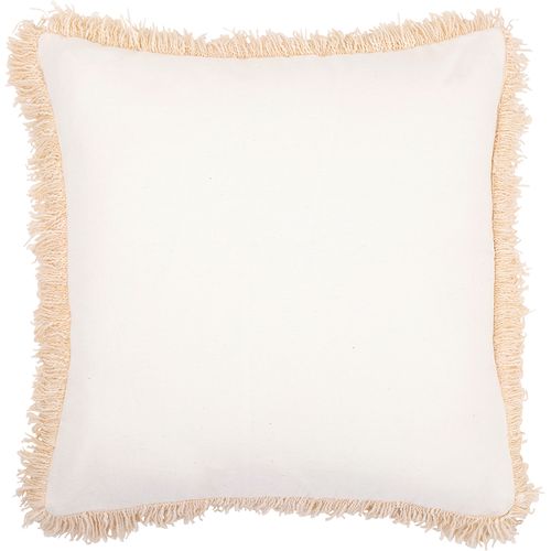 Coussin Carré Design Boho Bali, En Viscose Housse + Remplissage - Atena Crème