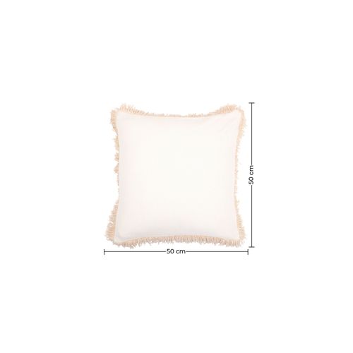 Coussin Carré Design Boho Bali, En Viscose Housse + Remplissage - Atena Crème