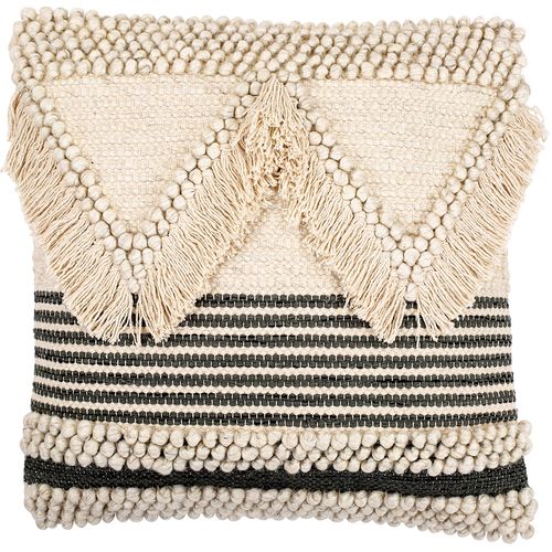 Coussin Carré Design Boho Bali En Coton Et Laine Housse + Remplissage - Stara Multicolore
