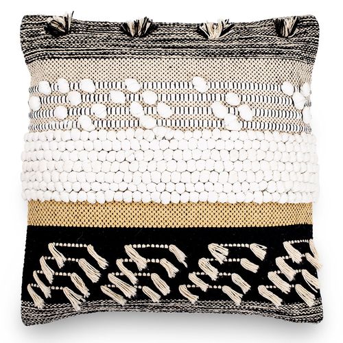Coussin Carré Design Boho Bali En Coton Housse + Remplissage - Claudia Multicolore