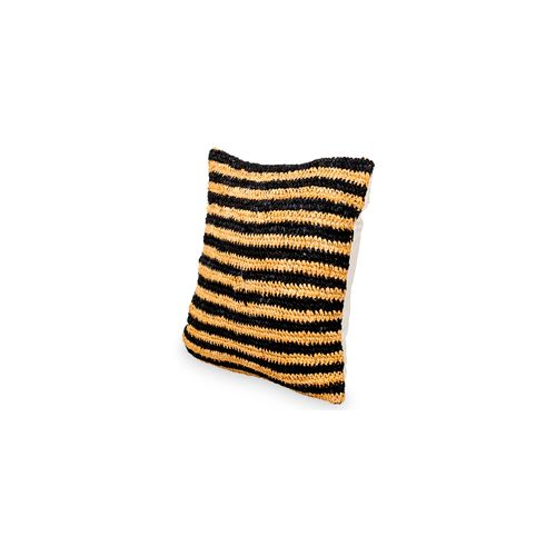 Coussin Carré Design Boho Bali, En Raphia Housse + Remplissage - Chelsea Beige